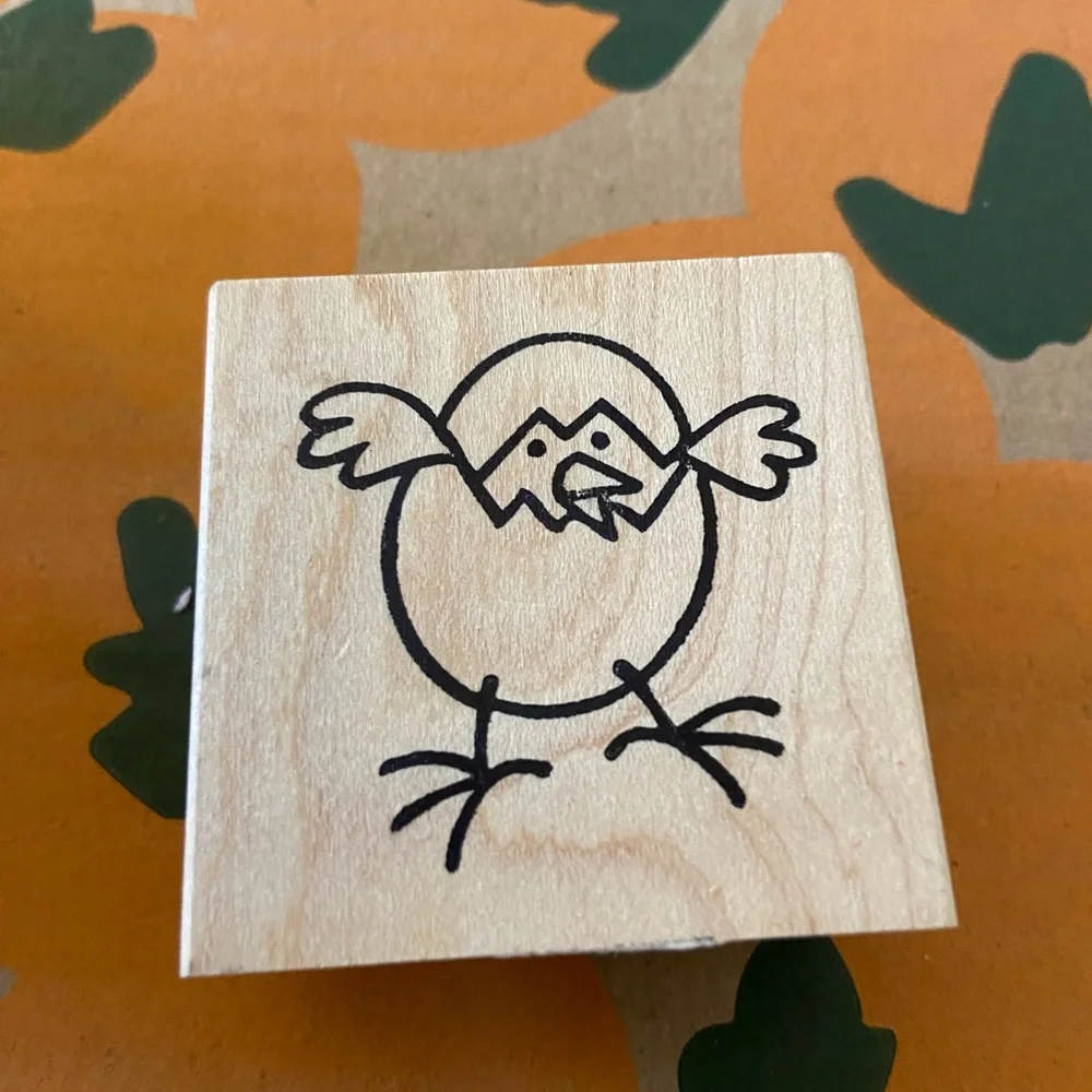 Paper Source - Wooden Stamp with Chick Design
